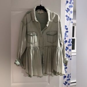 Mint green Jean shirt